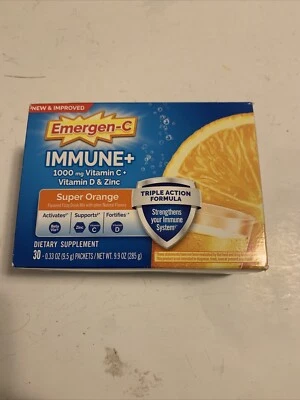 Polvo de apoyo inmunológico triple acción Emergen-C Immune+, betavia (R), 1000 mg de vitamina Foto 1 de 4