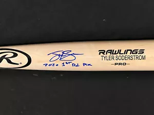 Tyler Soderstrom A's pipistrello inciso firmato automatico Beckett 2020 1° Rd scegli. - Foto 1 di 3