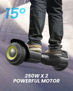 Giroscopio Hoverboard Scooter Autoequilibrado con Altavoz Bluetooth y Luces LED-Negro - Imagen 1 de 22