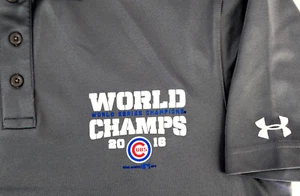 Under Armour Chicago Cubs Champions Polo Shirt Adult Medium Gray Short Sleeve  - Picture 1 of 3