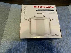 KitchenAid 3-Ply Base Brushed Stainless Steel Stock Pot 8 QT - Picture 1 of 4