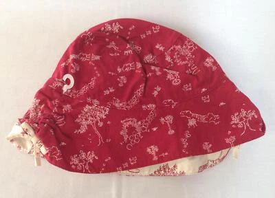 NWT Vtg Gymboree Sitting Pretty red toile print sun hat baby 12-18 months - Image 1 of 3