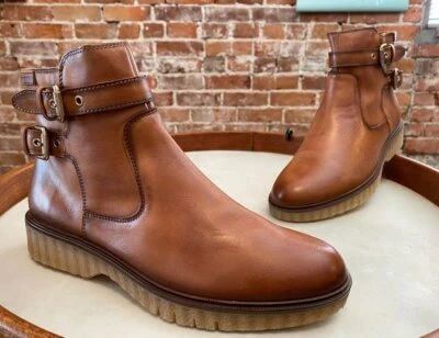 Pikolinos Brandy Marrón Cuero Bruselas Motociclista Hebilla Botines 40 9.5-10 NUEVO Foto 1 de 4