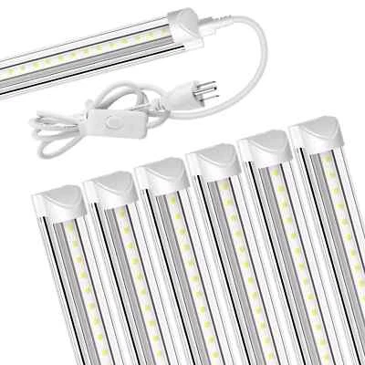 4FT LED Shop Light T8 Linkable Ceiling Tube Fixture 24W Daylight 6000K Clear - Image 1 of 4