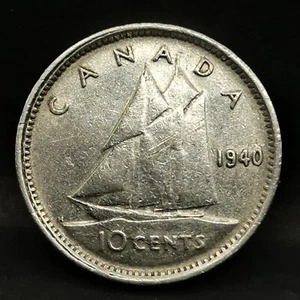 10 CENTS 1940 ARGENT 800‰ GEORGE VI CANADA / SILVER - Picture 1 of 2