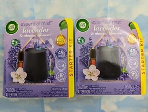 LOT (2) AIR WICK ESSENTIAL MIST DIFFUSER + REFILL LAVENDER & ALMOND STARTER KIT - Picture 1 of 2