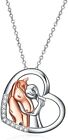 YFN Horse Pendant Necklace Jewelery Sterling Silver Girls Embrace Horse Gift NEW