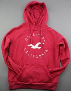 Men's Hollister California Pull Over Hoodie Sweatshirt Red Drawstring Size XS - Picture 1 of 6