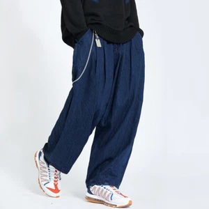 Herren Freizeit Denim Hose Locker Baggy Tapered Gummibund Jeans Hose Outdoor - Bild 1 von 12