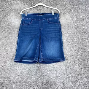 DKNY Jeans Denim Bermuda Shorts Women's Small Blue Mid Rise 5-Pocket Whisker - Picture 1 of 9