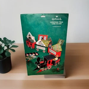 Hallmark Christmas Card Train Cardboard Holds Cards Holiday 36” Vintage New - Picture 1 of 3