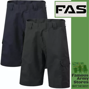 Mens Shorts Workwear Safety Black Navy Work Combat Cargo Shorts Multi Pockets - Picture 1 of 5