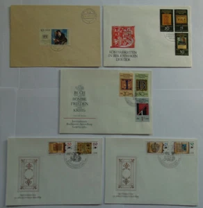 5 DDR Ersttagsbriefe zum Thema "Bücher" und "Buchkunst" von 1972 bis 1990 - Bild 1 von 17