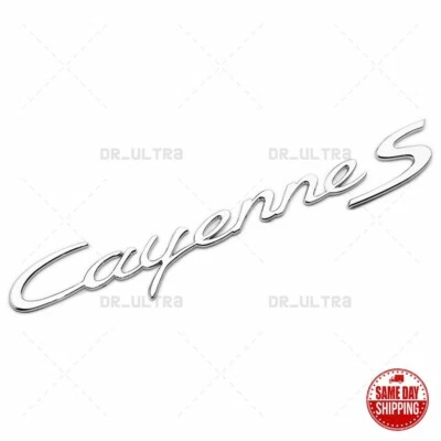 Nuevo aspecto cromado Cayenne S letras insignia trasera emblema cubierta tapa 958-559-675-01 Foto 1 de 4