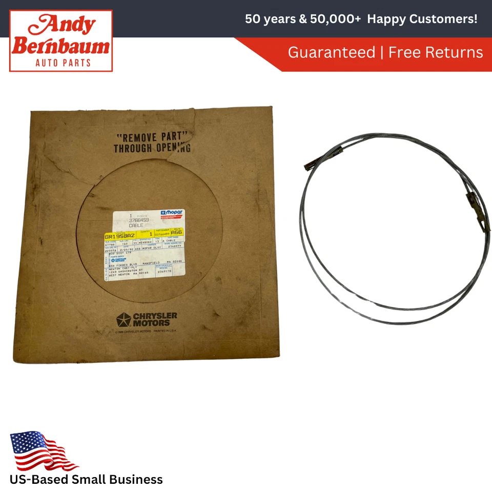 1981-1983 Plymouth Chrysler Lebaron надежный тормозной трос 3766459 новый из старых запасов. - Изображение 1 из 4