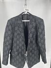Gold Mens Black Printed Slim Fit Single Breasted Two-Button Blazer Size 42