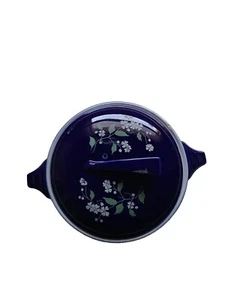 Vintage Hall Superior Kitchenware Blue Garden Sundial #2068 w Lid Casserole, USA - Picture 1 of 4