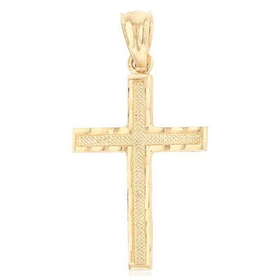 Colgante Cruz Clásica Religiosa Oro Amarillo 14K Para Collar o Cadena Foto 1 de 4