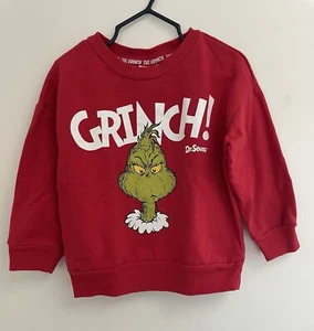 The Grinch Dr. Seuss Toddler Boys Girls Graphic Cozy Pullover Sweatshirt Red 3T - Picture 1 of 4
