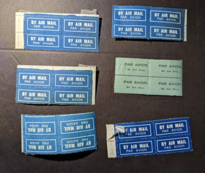 Lote de hojas de etiquetas de correo aéreo de Nueva Zelanda 1930 1931 1932 Foto 1 de 3