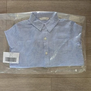 Janie and Jack Boys The Linen-Cotton Shirt Size 5 soft blue heather - Picture 1 of 2
