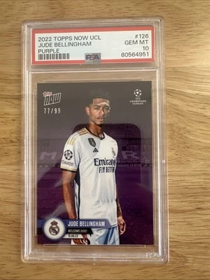 2023 Topps NOW UCL Jude Bellingham Real Madrid WELCOME JUDE #77/99 PURPLE PSA 10 - Image 1 of 2
