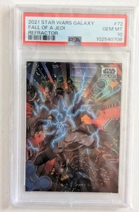 Topps Chrome Star Wars Galaxy 2021 72 Fall of a Jedi Refractor Mace Windu PSA 10 - Picture 1 of 2