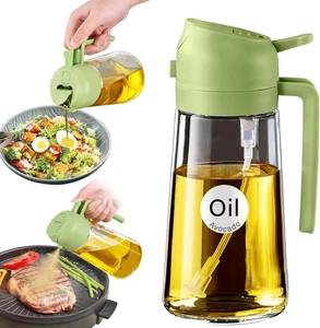Spruzzino Olio per Friggitrice Aria 2 in 1, 470 Ml Dosatore Bottiglia E Oliera S - Foto 1 di 12