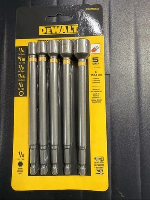 Juego de destornilladores de tuercas magnéticas DEWALT 6”, 5 piezas: 1/4”5/16” 3/8” 7/16” 1/2” DWAFND5X6 Foto 1 de 2