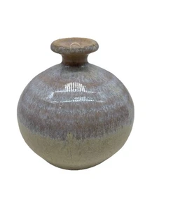 Blues & Lavender Dipped Speckled Abstract Studio Art Pottery Small Vase 3" - Picture 1 of 8