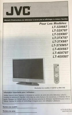 JVC | LT-32X LT-37X LT-40X INSTRUCTION MANUAL ✪NEW✪ FRENCH CANADA RARE LCD TV US - Image 1 of 4