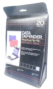 Vintage Data Defender Ring King Flip File Folder for 5 1/4" Floppy Disks - Picture 1 of 4