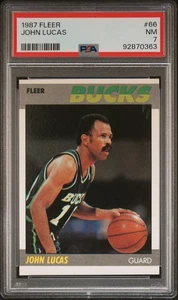 1987 Fleer #66 John Lucas Bucks PSA 7 NM - Picture 1 of 2