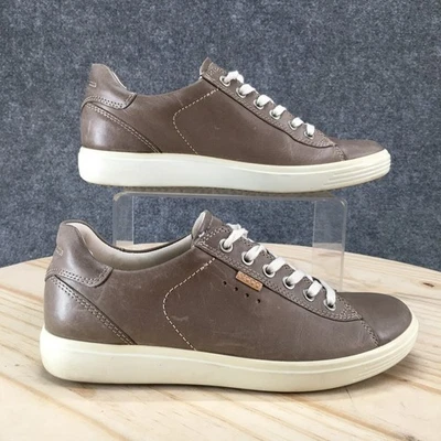 Ecco Zapatos Mujer 8 Suave 7 Tenis Taupe Con Cordones Parte Superior Baja Informal Cómodo Pisos Foto 1 de 4