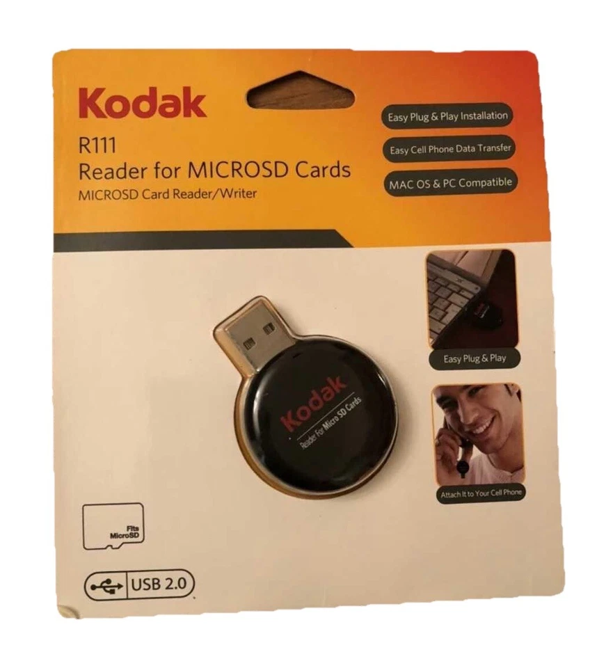 Kodak R-111 Reader Writer Of MicroSD Card Reader 80037-RS USB 2.0 Brand New Kit  - Image 1 of 2