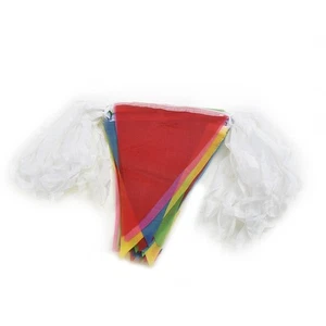 1 pc 50 M Colorful Triangle Flag Pennant String Banner Party Festival Decor - Picture 1 of 18