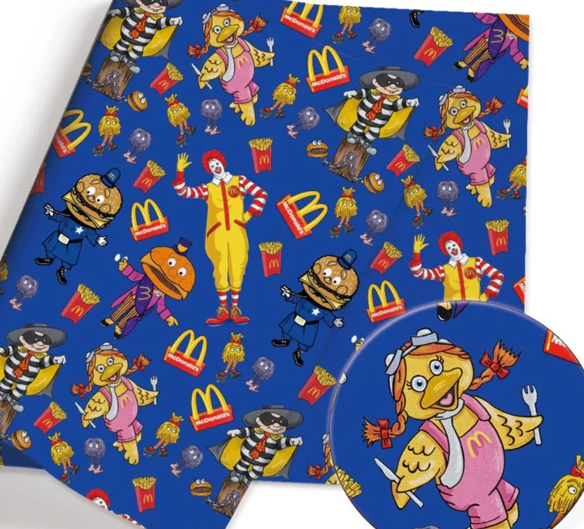 Tecido de algodão McDonalds personagem fast food meia jarda (18” x 55”) 61081 - Imagem 1 de 1
