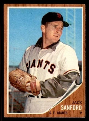 1962 TOPPS #538 JACK SANFORD GIANTS EX-MT 542820 (KYCARDS) - Image 1 of 2