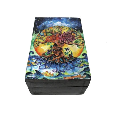 Tree of Life Light Wood 6" x 4" Box For Jewelry, Memory, Sage, Storage Incense - Image 1 of 4