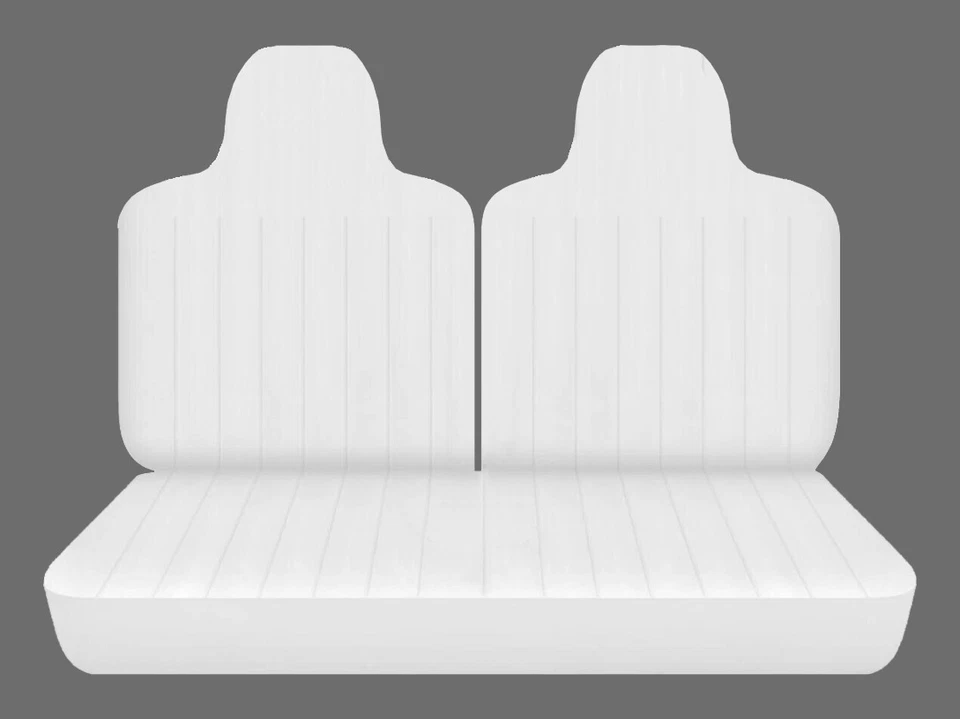 Se adapta a Plymouth Scamp 1972 fundas de asiento delanteras parte superior dividida e inferior sólida blanca Foto 1 de 2