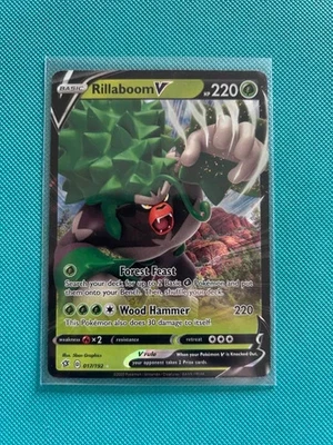 Rillaboom V 017/192 Swsh02: Rebel Clash Holo - English - Pokemon TCG - Image 1 of 2