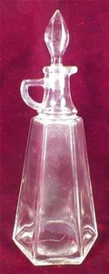 Vintage Flat Panel Cruet Elegant Glass Tall Hexagon Shape PATTERN & MAKER HELP - Picture 1 of 1