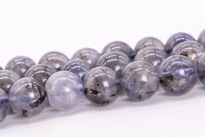 6MM Genuine Natural Faint Purple Iolite Round Gemstone Loose Beads - Picture 1 of 4