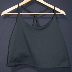 BNWT M&S GOODMOVE SIZE 24 BLACK ACTIVE-WEAR CROP TOP BUILT IN BRA CROSSBACK TOP - Picture 1 of 6
