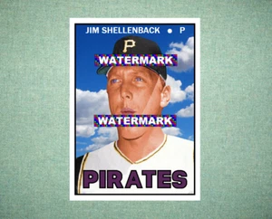 Jim Shellenback Pittsburgh Pirates 1967 Style Custom Baseball Art Card - Picture 1 of 2