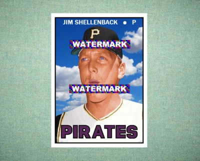Jim Shellenback Pittsburgh Pirates 1967 Style Custom Baseball Art Card - Image 1 of 2