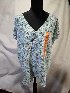 NWT Womens Hilary Radley Tunic Short Sleeve V Neck Geometric Pattern Size 2XL - Picture 1 of 9