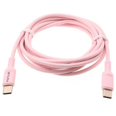 PINK 6FT LONG CABLE USB-C TO TYPE-C PD FAST CHARGER CORD for PHONES & TABLETS - Image 1 of 4