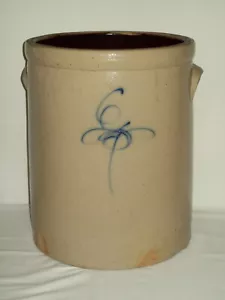 Primitive #6 Bee Sting Crock ~ Antique Red Wing Stoneware ~ Does Display Well ! - Picture 1 of 10