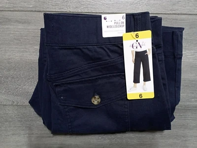 Gloria Vanderbilt Pants Adult Womens Size 6 Navy Pull On Wide Leg Crop - Image 1 of 4